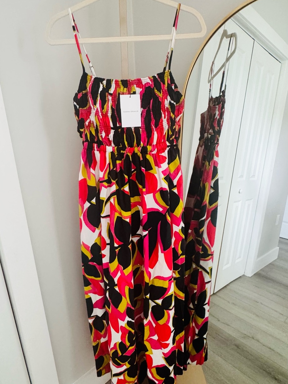 Karina Grimaldi Pink, Black & Yellow Floral Maxi Dress